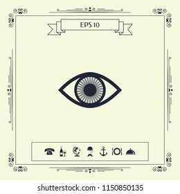 Eye symbol icon with iris
