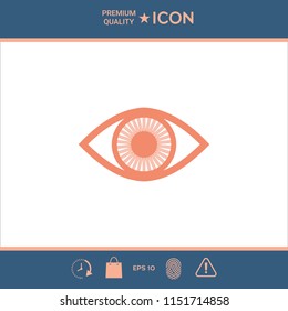 Eye symbol icon with iris