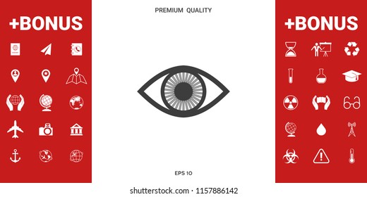 Eye symbol icon with iris