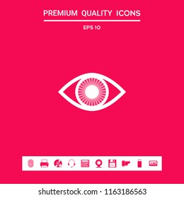Eye symbol icon with iris