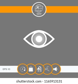 Eye symbol icon with iris