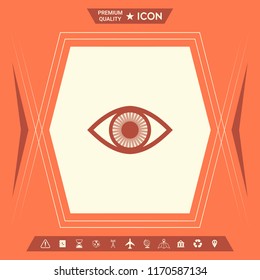 Eye symbol icon with iris