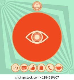 Eye symbol icon with iris