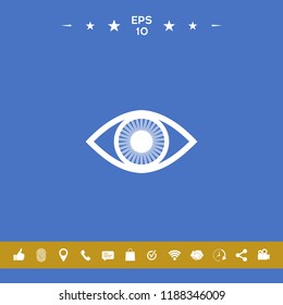 Eye symbol icon with iris