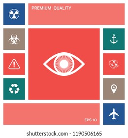 Eye symbol icon with iris