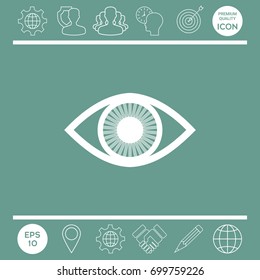 Eye symbol icon with iris