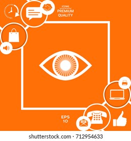 Eye symbol icon with iris