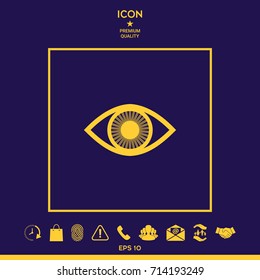 Eye symbol icon with iris