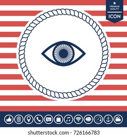 Eye symbol icon with iris