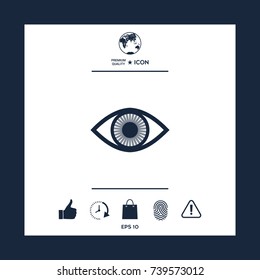 Eye symbol icon with iris
