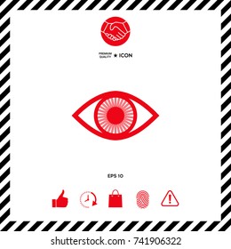 Eye symbol icon with iris