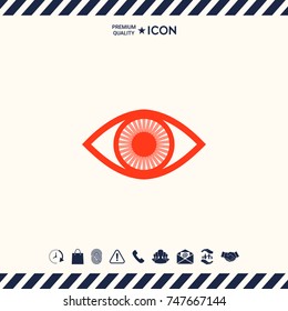 Eye symbol icon with iris