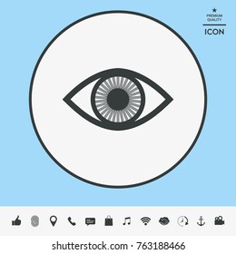 Eye symbol icon with iris