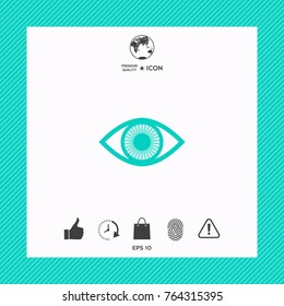Eye symbol icon with iris