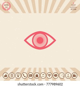 Eye symbol icon with iris