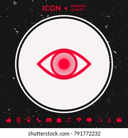 Eye symbol icon with iris