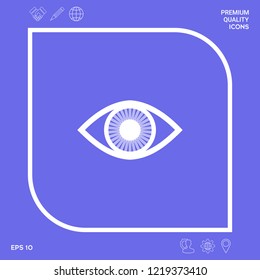 Eye symbol icon with iris. Graphic elements for your design