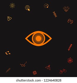 Eye symbol icon with iris. Graphic elements for your design