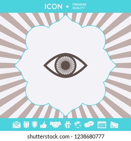 Eye symbol icon with iris. Graphic elements for your design