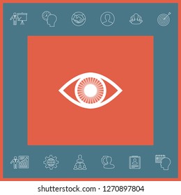 Eye symbol icon with iris. Graphic elements for your design