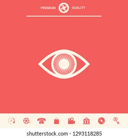 Eye symbol icon with iris. Graphic elements for your design