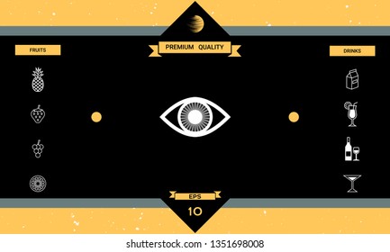 Eye symbol icon with iris. Graphic elements for your design