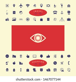 Eye symbol icon with iris. Graphic elements for your design