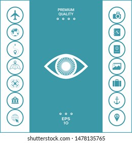 Eye symbol icon with iris. Graphic elements for your design