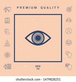 Eye symbol icon with iris. Graphic elements for your design
