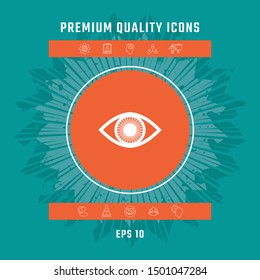 Eye symbol icon with iris. Graphic elements for your design