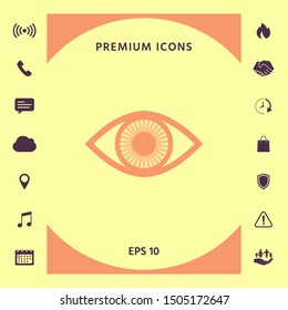 Eye symbol icon with iris. Graphic elements for your design