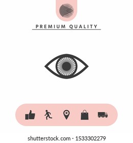 Eye symbol icon with iris. Graphic elements for your design