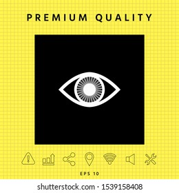Eye symbol icon with iris. Graphic elements for your design