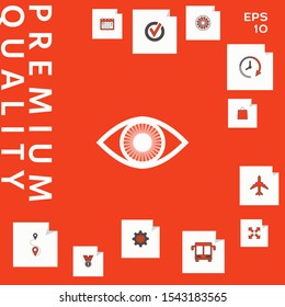 Eye symbol icon with iris. Graphic elements for your design