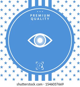 Eye symbol icon with iris. Graphic elements for your design