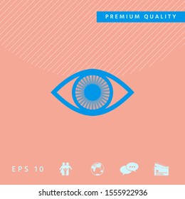 Eye symbol icon with iris. Graphic elements for your design