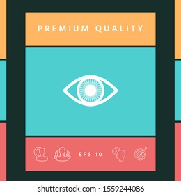 Eye symbol icon with iris. Graphic elements for your design