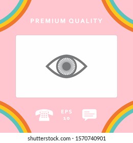 Eye symbol icon with iris. Graphic elements for your design