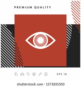 Eye symbol icon with iris. Graphic elements for your design