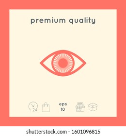 Eye symbol icon with iris. Graphic elements for your design