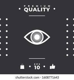 Eye symbol icon with iris. Graphic elements for your design