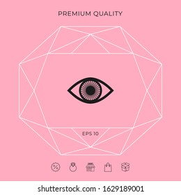 Eye symbol icon with iris. Graphic elements for your design