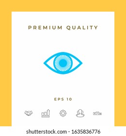 Eye symbol icon with iris. Graphic elements for your design