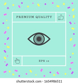 Eye symbol icon with iris. Graphic elements for your design