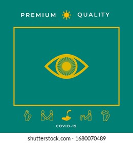 Icono de símbolo ocular con iris. Elementos gráficos para el diseño