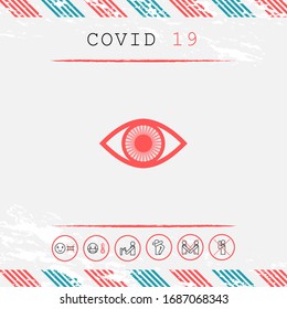 Eye symbol icon with iris. Graphic elements for your design