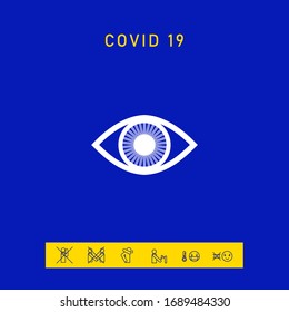 Icono de símbolo ocular con iris. Elementos gráficos para el diseño