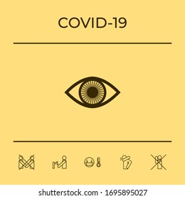 Eye symbol icon with iris. Graphic elements for your design