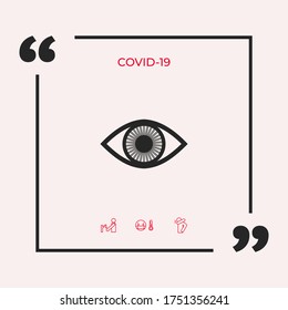 Eye symbol icon with iris. Graphic elements for your design