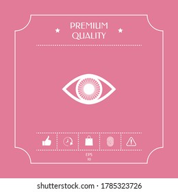 Eye symbol icon with iris. Graphic elements for your design